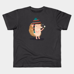 Hedgehog with flower Kids T-Shirt